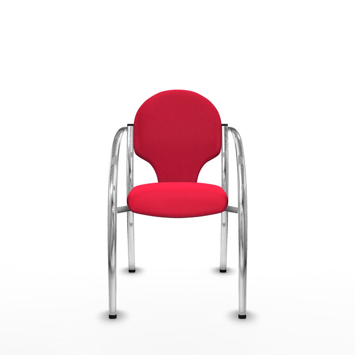 Silla Hellín tapizada con Tela color Rojo. Brazos fijos Silla Hellín tapizada con Tela color Rojo. Brazos fijos