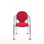Silla Hellín tapizada con Tela color Rojo. Brazos fijos