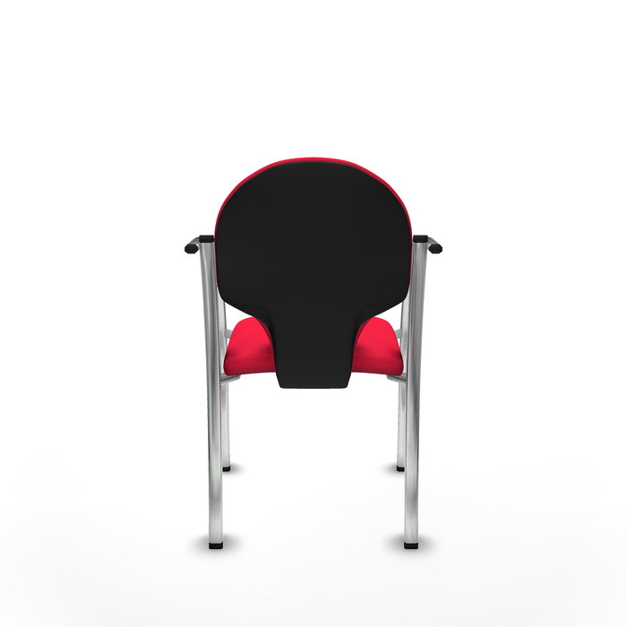 Silla Hellín tapizada con Tela color Rojo. Brazos fijos Silla Hellín tapizada con Tela color Rojo. Brazos fijos