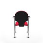 Silla Hellín tapizada con Tela color Rojo. Brazos fijos