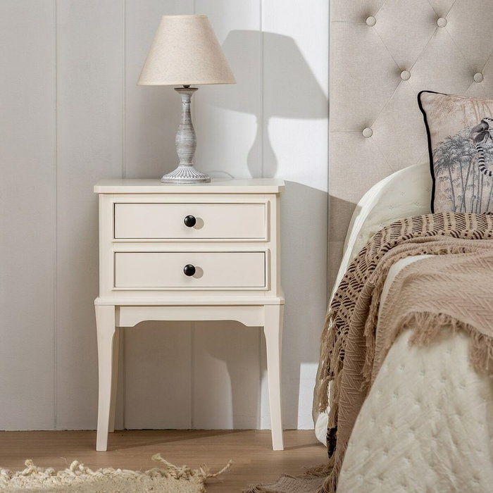 BigBuy Home Table de Nuit Blanc Bois de pin et MDF