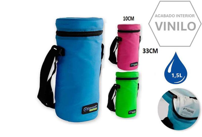 Poessa Gourde Isotherme en Polyester 1,5 Litres 10x33 cm - Modèles Surtis (Français, Espagnol, Portugais, Anglais)