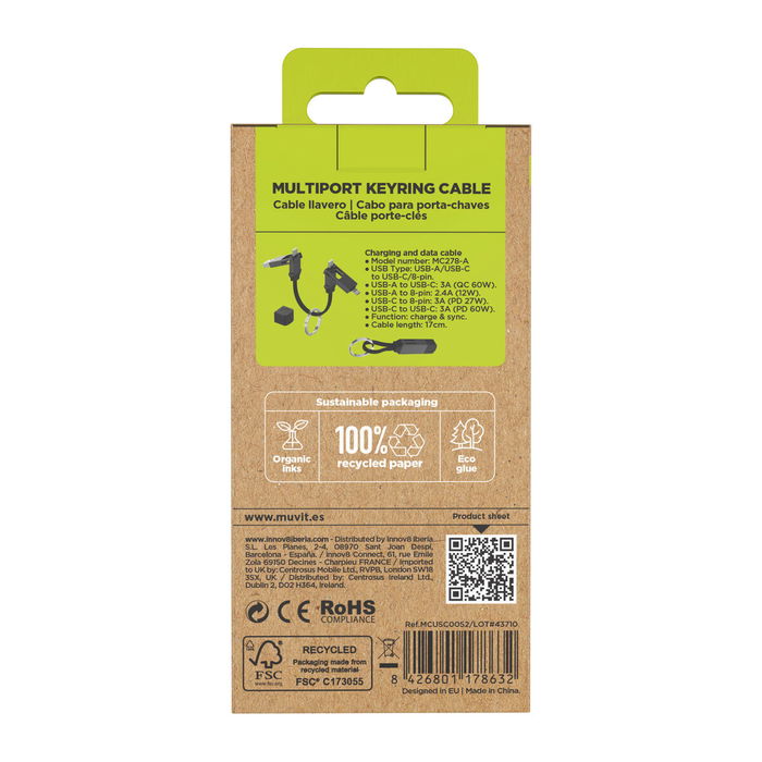 Câble USB Muvit MC278-A Noir