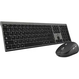 Bluestork Pack Grapheme - Clavier et souris sans fil silencieux et rechargeables - Noir