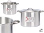 Kinvara Marmite en aluminium 32 cm 20 L – Argent – Compatible gaz, four et lave-vaisselle (Set de 2)