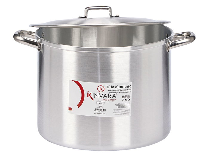 Kinvara Marmite en aluminium 32 cm 20 L – Argent – Compatible gaz, four et lave-vaisselle (Set de 2) Kinvara Marmite en aluminium 32 cm 20 L – Argent – Compatible gaz, four et lave-vaisselle (Set de 2)