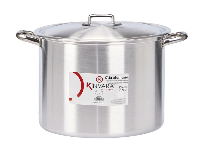 Kinvara Marmite en aluminium 32 cm 20 L – Argent – Compatible gaz, four et lave-vaisselle (Set de 2) Kinvara Marmite en aluminium 32 cm 20 L – Argent – Compatible gaz, four et lave-vaisselle (Set de 2)