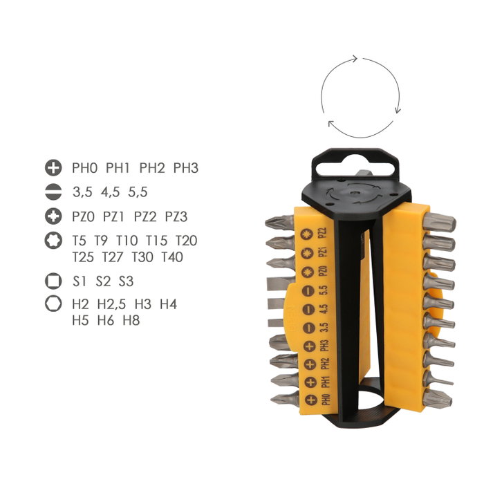 WOLFPACK LINEA PROFESIONAL Jeu de 35 embouts 1/4 pol avec adaptateur WOLFPACK LINEA PROFESIONAL Jeu de 35 embouts 1/4 pol avec adaptateur