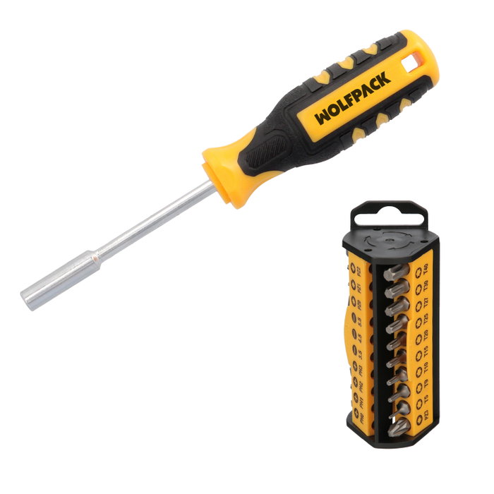 WOLFPACK LINEA PROFESIONAL Jeu de 35 embouts 1/4 pol avec adaptateur WOLFPACK LINEA PROFESIONAL Jeu de 35 embouts 1/4 pol avec adaptateur