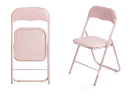 Giftdecor Chaise Pliante PVC Rose 88x6x45 cm (Set de 6)