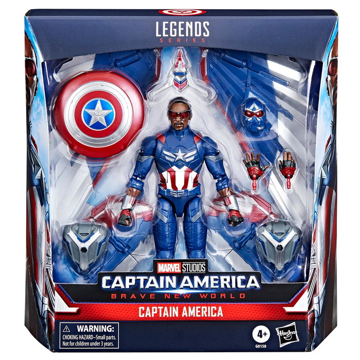 Hasbro Marvel G0158 - Figurine Articulée Capitaine Amérique (Sam Wilson) Captain America: Brave New World - 15 cm avec 7 Accessoires (Ailes, Écu)