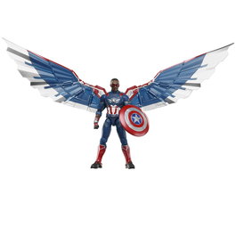 Hasbro Marvel G0158 - Figurine Articulée Capitaine Amérique (Sam Wilson) Captain America: Brave New World - 15 cm avec 7 Accessoires (Ailes, Écu)