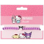 THE CARAT SHOP - Bracelet Hello Kitty et Kuromi ajustable (17-21 cm) en alliage de zinc avec perles violettes et charm émaillé