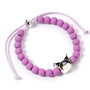 THE CARAT SHOP - Bracelet Hello Kitty et Kuromi ajustable (17-21 cm) en alliage de zinc avec perles violettes et charm émaillé