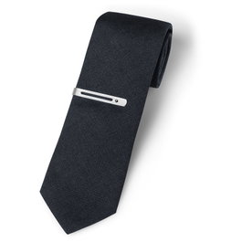 Swarovski Cravate en laine bleue avec clip pour homme