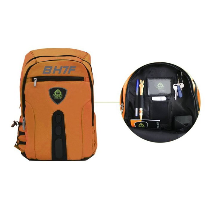 Keep Out Mochila Gaming BK7 Full Orange pour Portable 15,6 pouces Noir et Orange