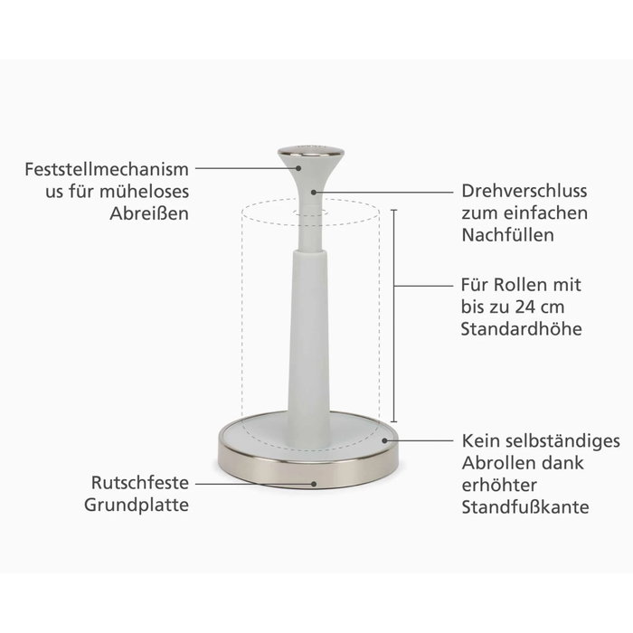Joseph Joseph Push&Tear Stone Kitchen Roll Holder