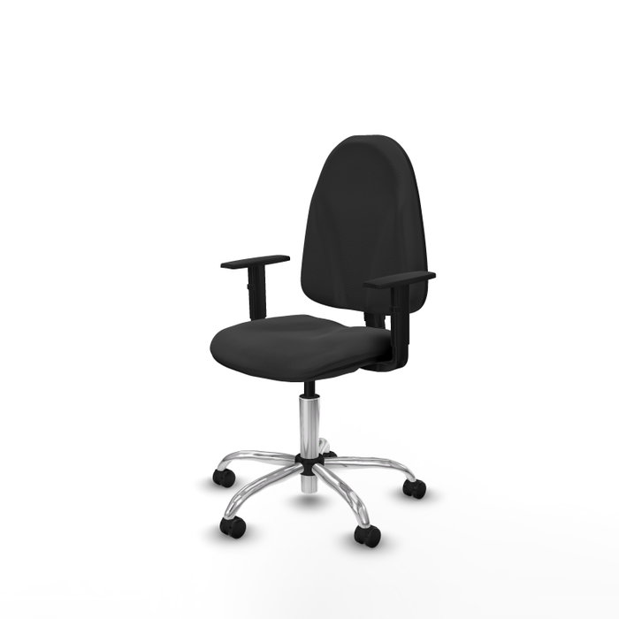 PIQUERAS Y CRESPO Chaise de bureau Algarra, similicuir gris foncé, accoudoirs 1D
