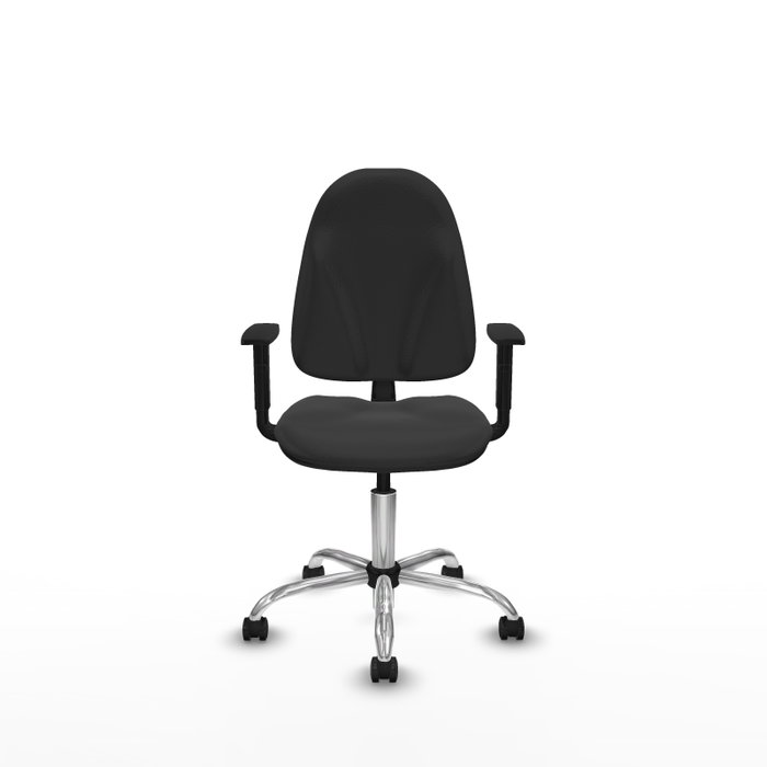 PIQUERAS Y CRESPO Chaise de bureau Algarra, similicuir gris foncé, accoudoirs 1D