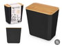 KINVARA Lot de 12 Bocaux Rectangulaires Bas Noir-Marron 1L