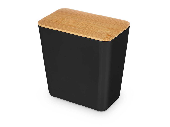 KINVARA Lot de 12 Bocaux Rectangulaires Bas Noir-Marron 1L