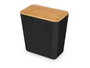 KINVARA Lot de 12 Bocaux Rectangulaires Bas Noir-Marron 1L