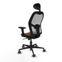 Piqueras y Crespo 2D036G1 Chaise de Bureau avec Appui-tête Gris Brun foncé