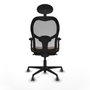 Piqueras y Crespo 2D036G1 Chaise de Bureau avec Appui-tête Gris Brun foncé