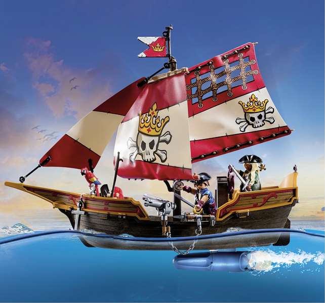 Playmobil Barco Pirata - Bateau Pirate avec Figurines, Accessoires et Cofre au Trésor - Jouet pour Enfants à Partir de 4 Ans