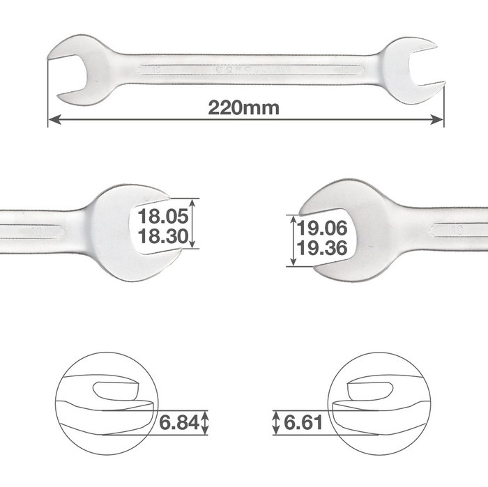 GSC Evolution Clé plate fixe 18 et 19 mm