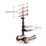Kinderkraft HALLEY 2 Trottinette 2 en 1 Rose avec siège amovible
