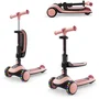 Kinderkraft HALLEY 2 Trottinette 2 en 1 Rose avec siège amovible