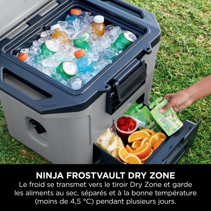 Ninja FrostVault Glacière Roulante Rigide 28L Grise