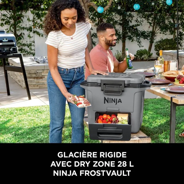 Ninja FrostVault Glacière Roulante Rigide 28L Grise