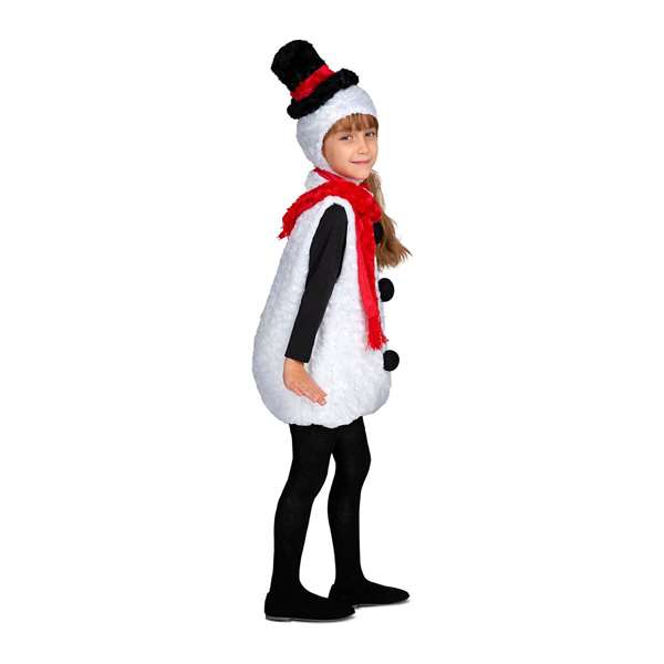 My Other Me Déguisement peluche bonhomme de neige Taille 5-6 ans - Multilingue (Espagnol, Anglais, Français, Italien, Portugais, Allemand) - 100% Polyester