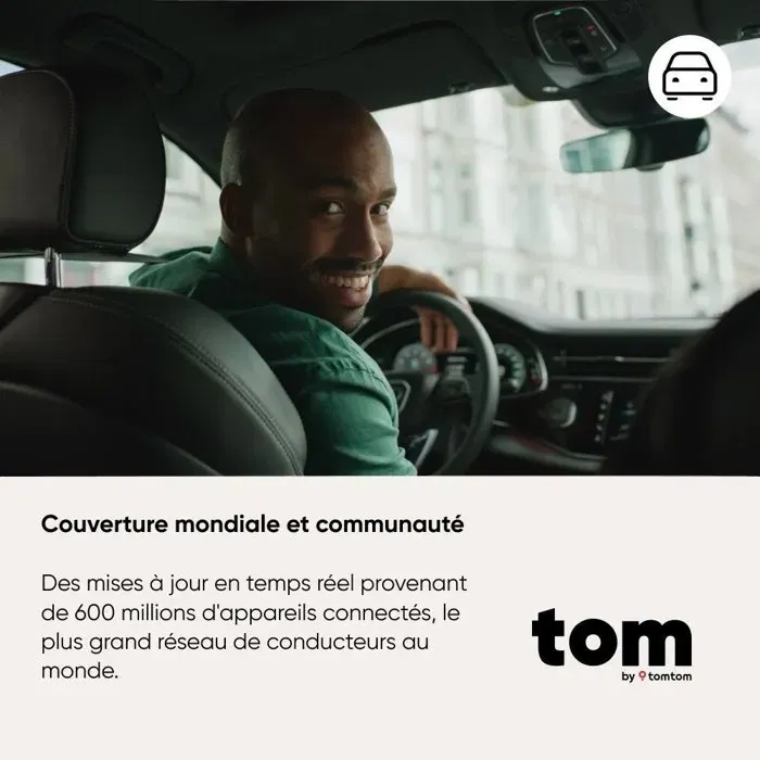 TomTom - Assistant d'alertes routières intelligent Tom - Alerte des dangers, zones à risque et conditions de circulation - Avec alertes sonores et visuelles