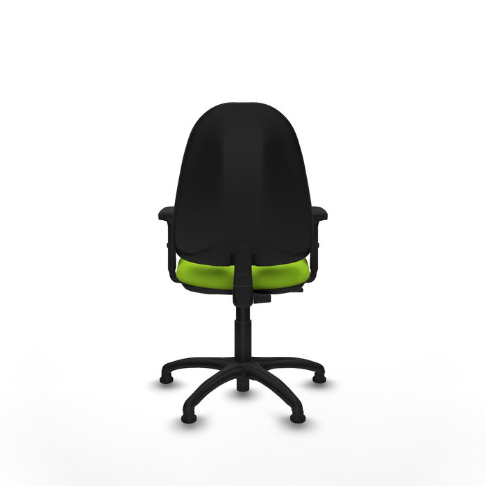 Chaise Algarra Contact permament de base Cuir écologique Vert pistache Structure polyamide noire Accoudoir 2D Sans appui-tête Patins de chaises