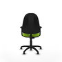 Chaise Algarra Contact permament de base Cuir écologique Vert pistache Structure polyamide noire Accoudoir 2D Sans appui-tête Patins de chaises