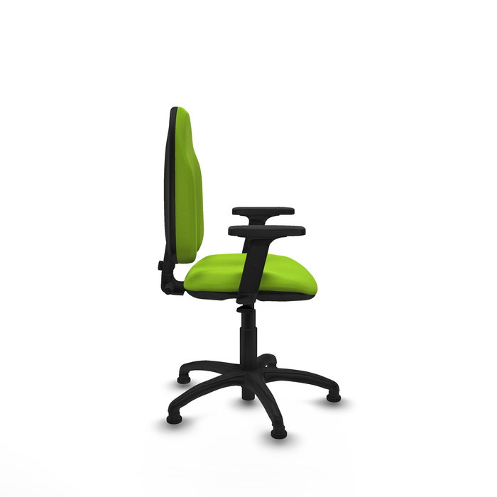 Chaise Algarra Contact permament de base Cuir écologique Vert pistache Structure polyamide noire Accoudoir 2D Sans appui-tête Patins de chaises