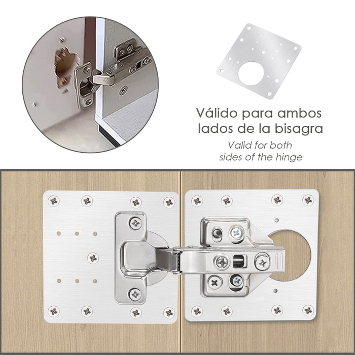 WOLFPACK LINEA PROFESIONAL Plaque de réparation pour charnières à tasseau 9x9 cm WOLFPACK LINEA PROFESIONAL Plaque de réparation pour charnières à tasseau 9x9 cm