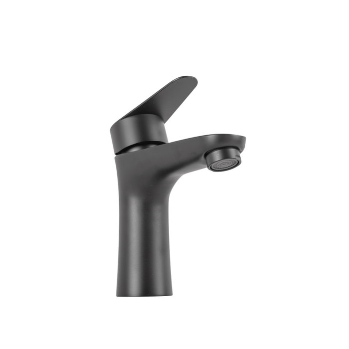 Robinet de salle de bain classique noir en laiton/zinc avec levier unique