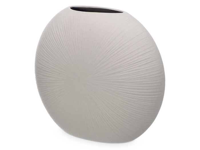 Giftdecor Vase Céramique Circulaire Gris 40 cm (Set de 2)