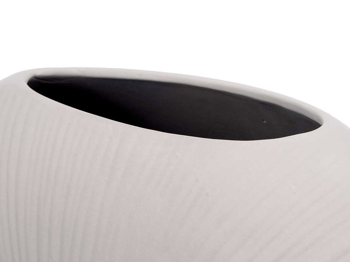 Giftdecor Vase Céramique Circulaire Gris 40 cm (Set de 2)