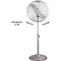 OCEANIC - Ventilateur sur pied 40 cm - 3 vitesses - Hauteur réglable 90-125 cm - Pales aluminium - Métal brossé - Puissance 50 W