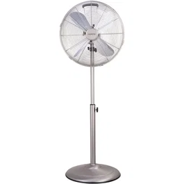 OCEANIC - Ventilateur sur pied 40 cm - 3 vitesses - Hauteur réglable 90-125 cm - Pales aluminium - Métal brossé - Puissance 50 W