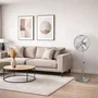OCEANIC - Ventilateur sur pied 40 cm - 3 vitesses - Hauteur réglable 90-125 cm - Pales aluminium - Métal brossé - Puissance 50 W