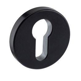 ARTICULOS INOXIDABLES Bocallave Redonda IN.04.28R.Y08.N pour Cilindre Europeo - Acier Inoxydable AISI 304 Satiné Base Nylon Noir