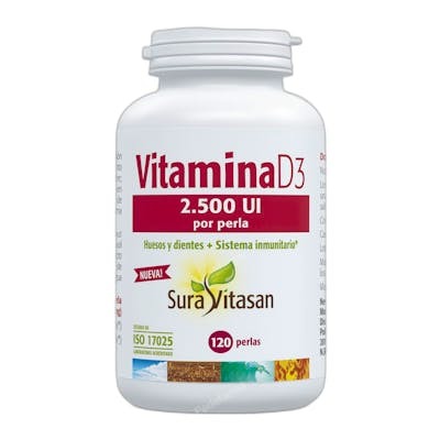 SURA VITASAN Vitamine D3 2500 UI 120 perles SURA VITASAN Vitamine D3 2500 UI 120 perles