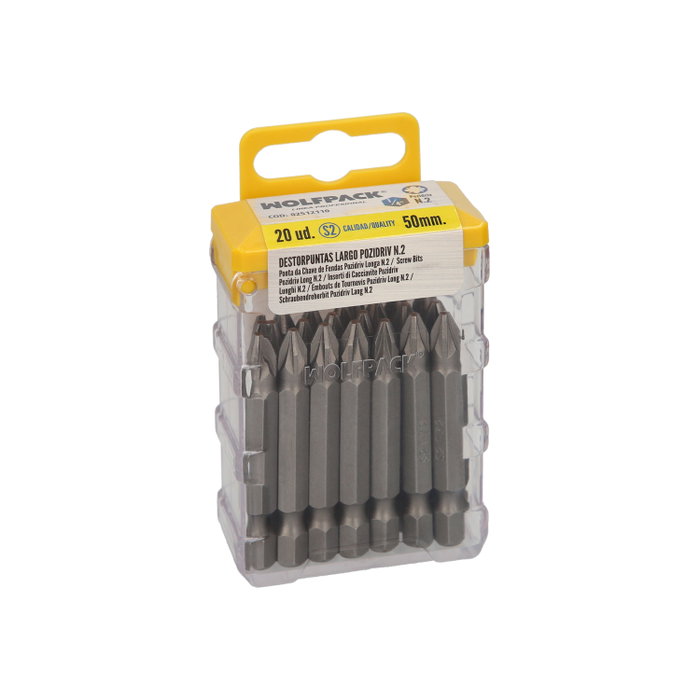 Wolfpack Linea Profesional Lot de 50 embouts longs Pozidriv N.2 Wolfpack Linea Profesional Lot de 50 embouts longs Pozidriv N.2