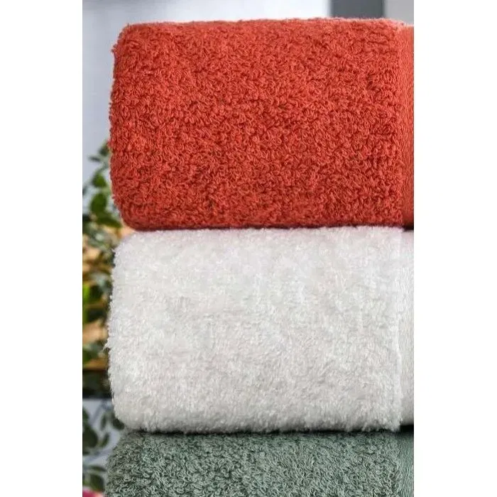 Ensemble de 4 serviettes de main en coton 100% - 50 x 85 cm - Blanc, Vert, Anthracite, Orange